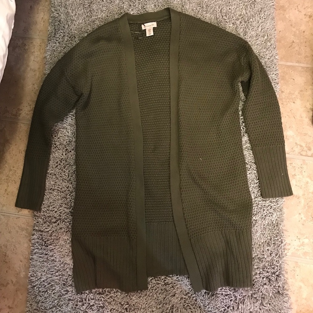 Long green cardigan